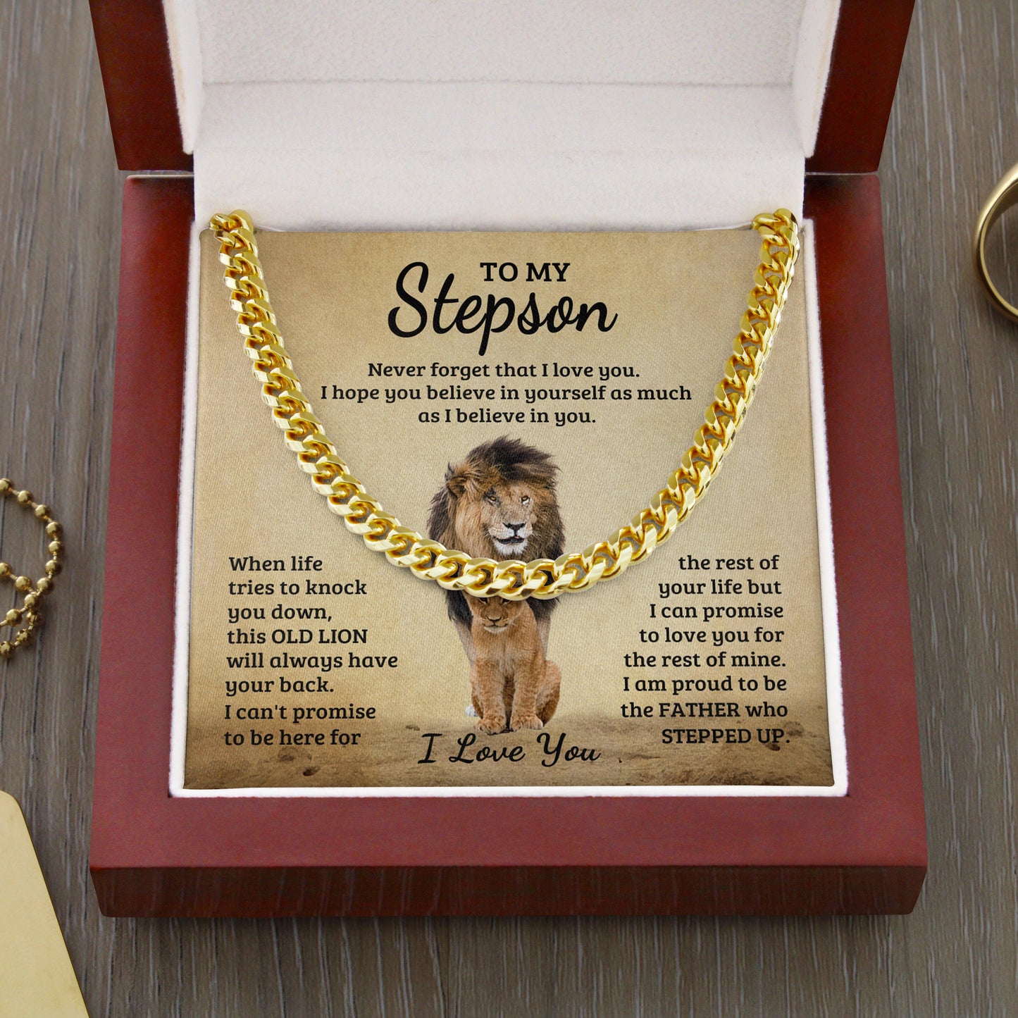 Jewelry gifts Stepson - My Lion - Cuban Link Chain - Belesmé - Memorable Jewelry Gifts