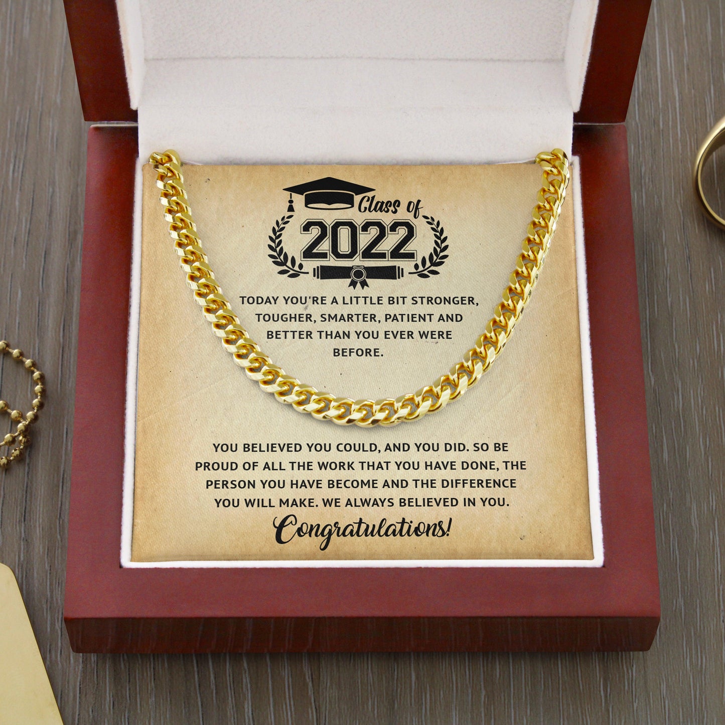 Jewelry gifts Class Of 2022 - You Make Us Proud - Cuban Link Chain - Belesmé - Memorable Jewelry Gifts