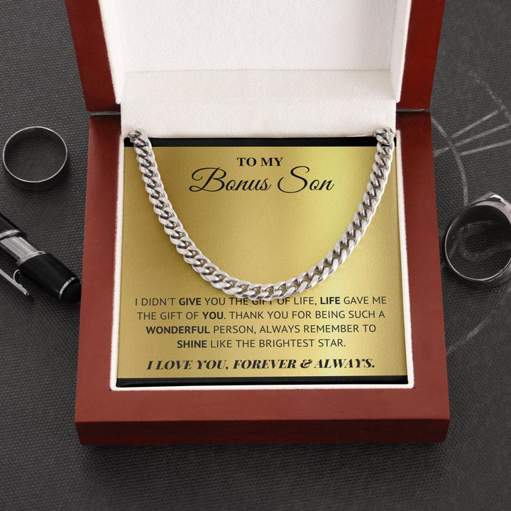 Jewelry gifts Bonus Son -Wonderful Person - Cuban Link Chain - Belesmé - Memorable Jewelry Gifts