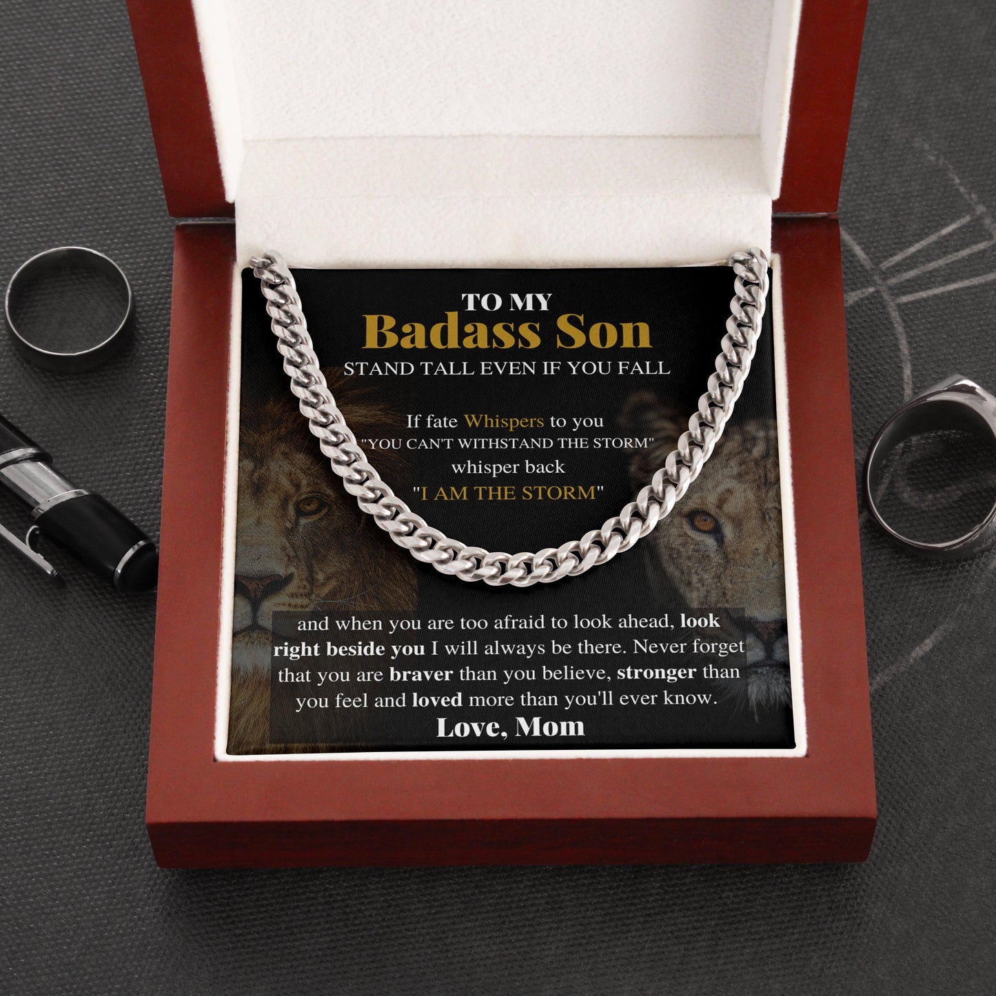 Jewelry gifts Son - I Am The Strom - Cuban Link Chain - Belesmé - Memorable Jewelry Gifts