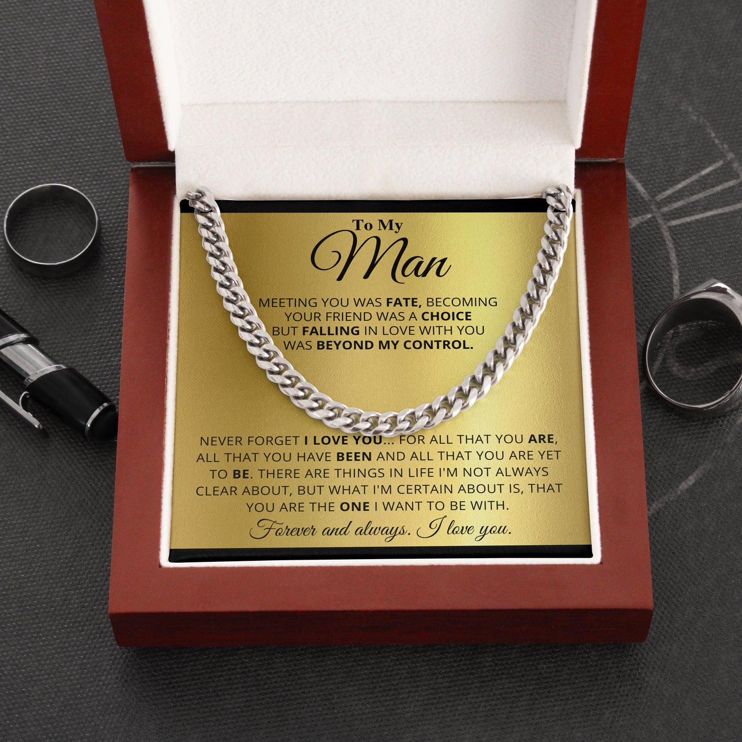 Jewelry gifts My Man - Fate - Cuban Link Chain - Belesmé - Memorable Jewelry Gifts