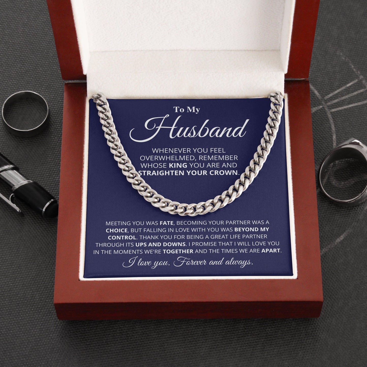 Jewelry gifts Husband - My King - Cuban Link Chain - Belesmé - Memorable Jewelry Gifts