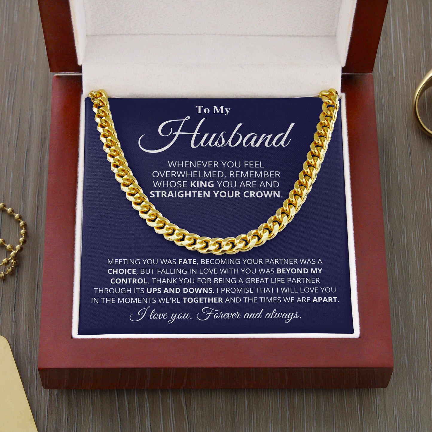Jewelry gifts Husband - My King - Cuban Link Chain - Belesmé - Memorable Jewelry Gifts