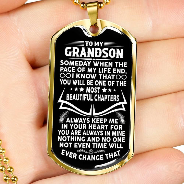 Jewelry gifts Grandson - Beautiful Chapters - Military Necklace - Belesmé - Memorable Jewelry Gifts