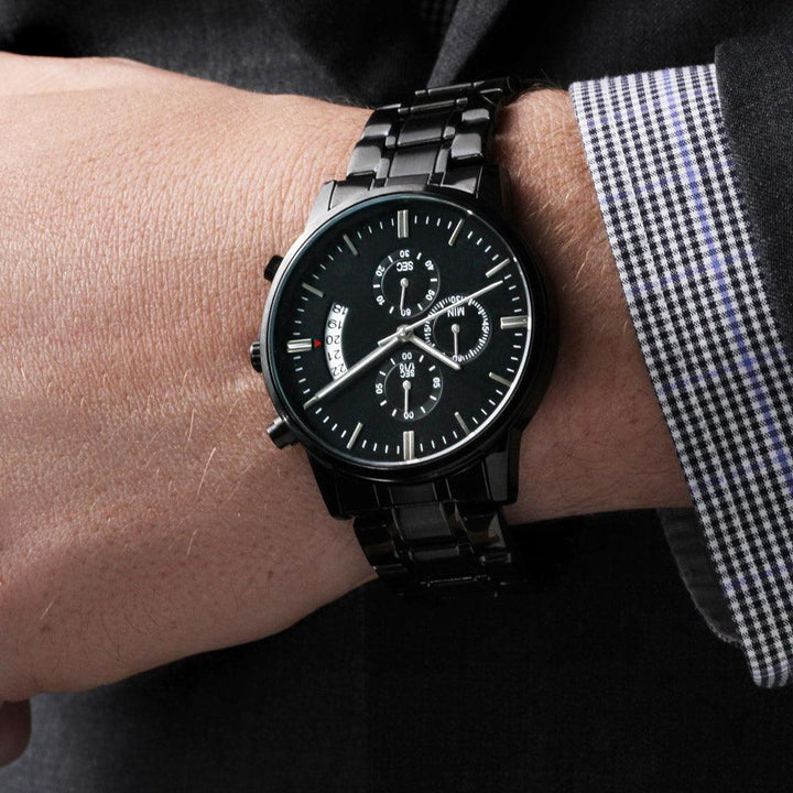 Jewelry gifts Engraved Black - Chronograph Watch - Belesmé - Memorable Jewelry Gifts