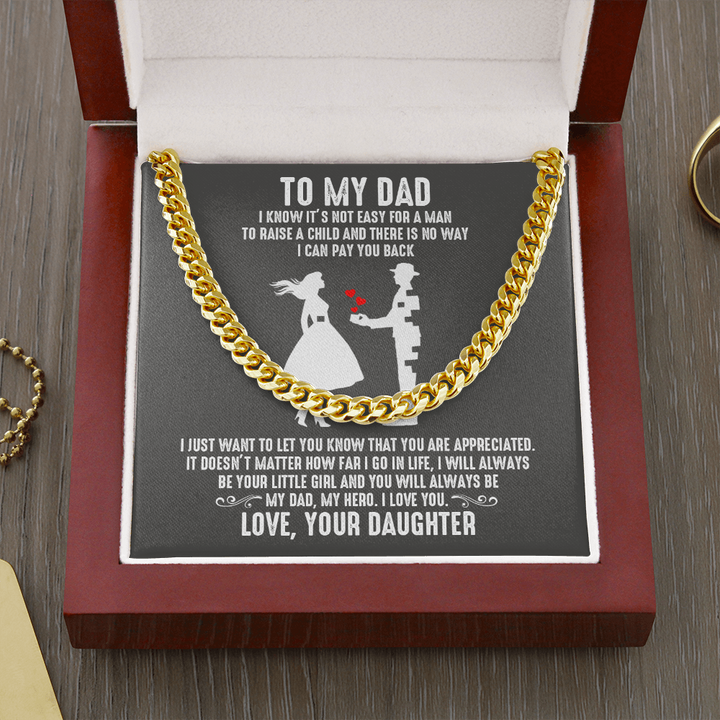 Dad - Your Little Girl - Cuban Link Chain