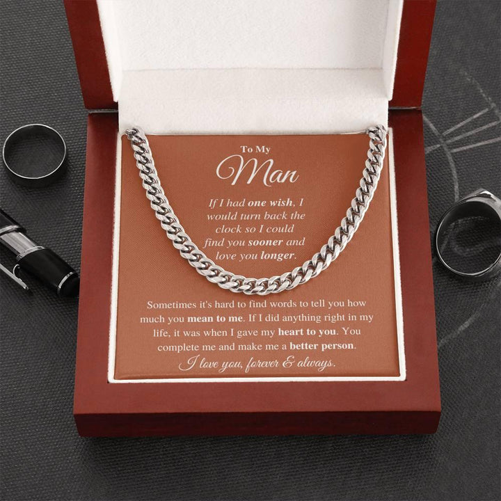 Jewelry gifts My Man - My Heart - Cuban Link Chain - Belesmé - Memorable Jewelry Gifts