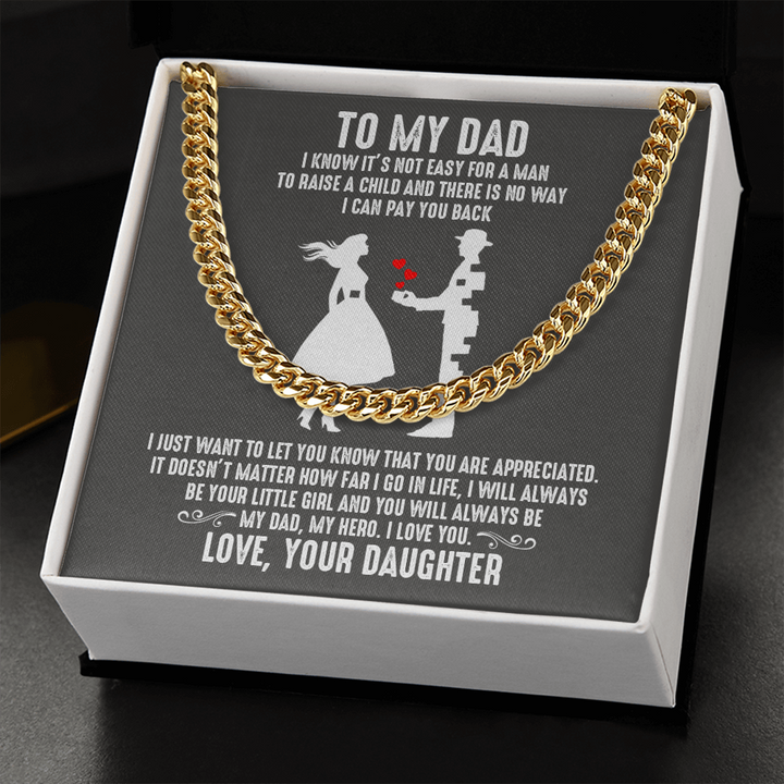 Dad - Your Little Girl - Cuban Link Chain