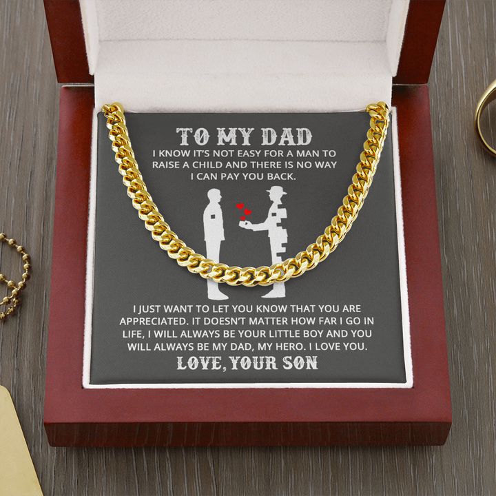 Dad - Support Of My Life - Cuban Link Chain