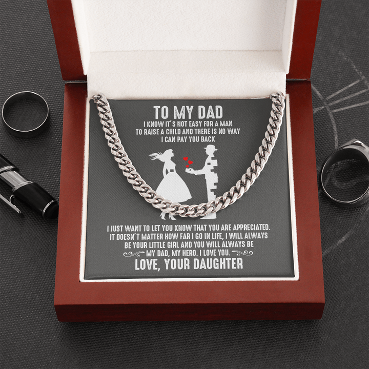Dad - Your Little Girl - Cuban Link Chain