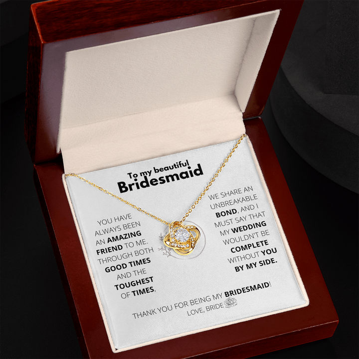 Bridesmaid - Unbreakable bond - Love Knot Necklace