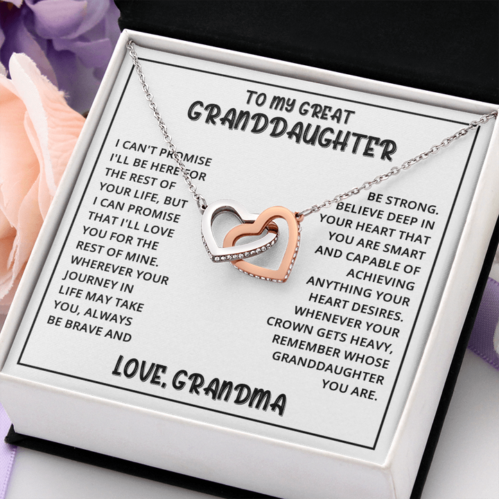 Granddaughter - Great Granddaughter - Interlocking Hearts Necklace