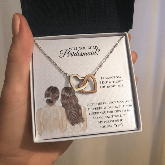 Bridesmaid - Always Connected - Interlocking Hearts Necklace