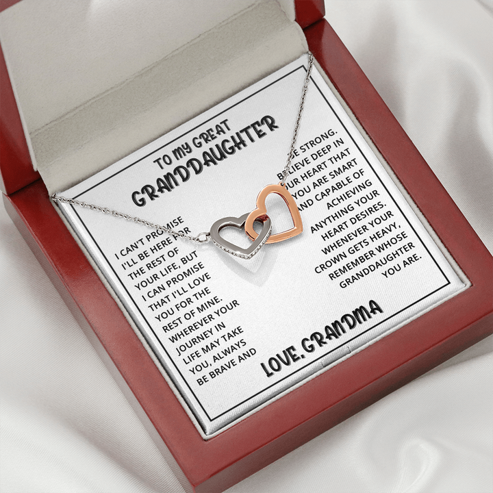 Granddaughter - Great Granddaughter - Interlocking Hearts Necklace