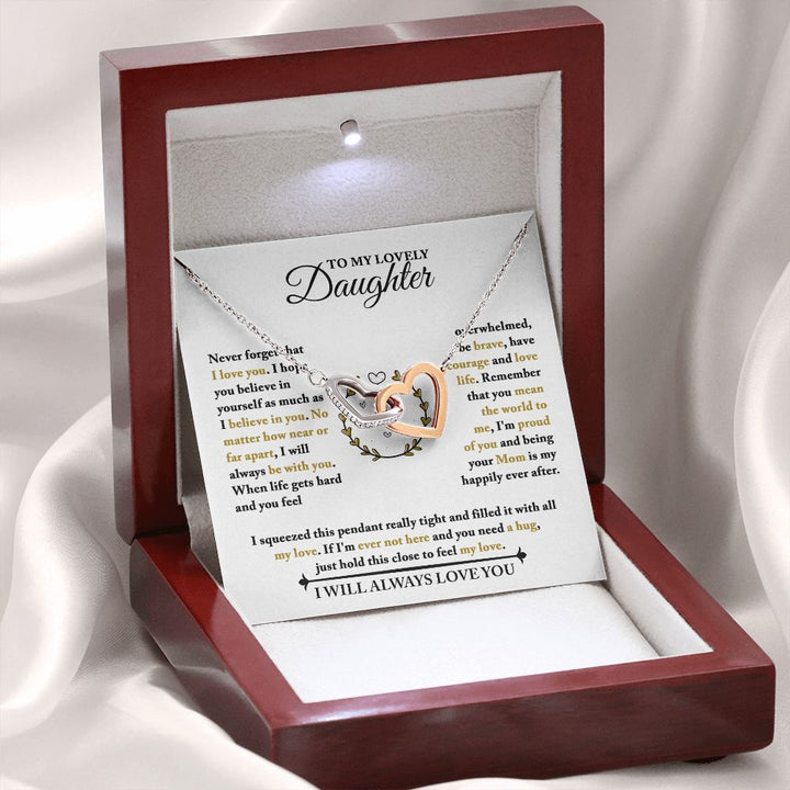 Daughter - When Life Gets Hard - Interlocking Hearts Necklace