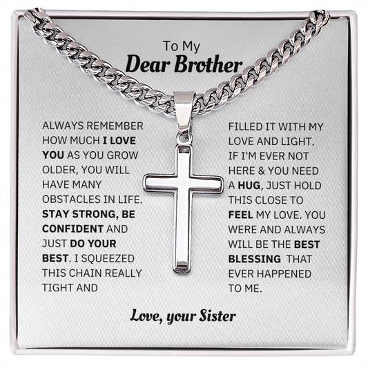 Brother - Blessing - Cross Cuban Link Chain