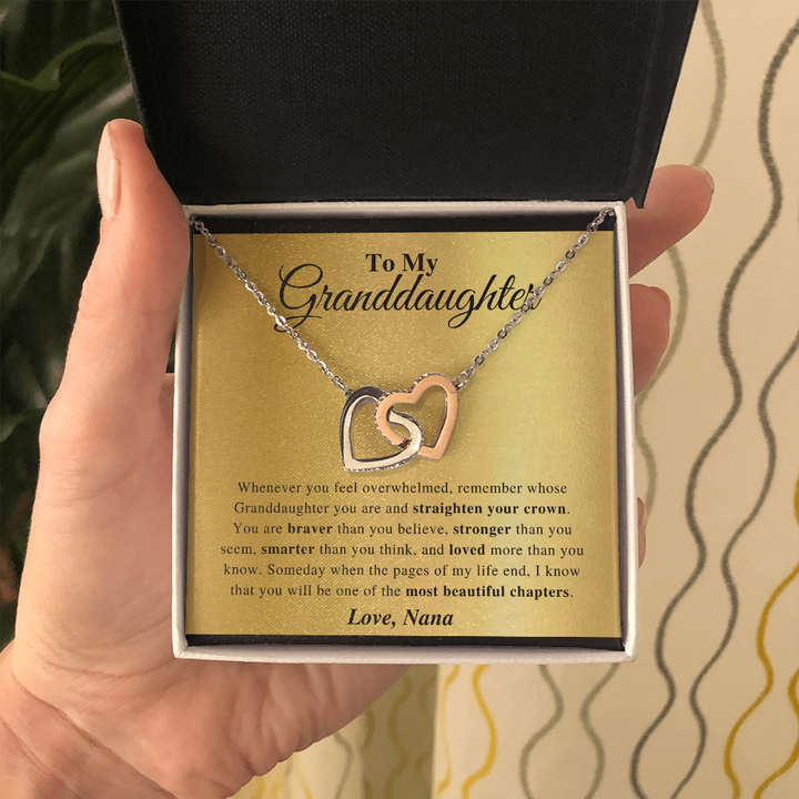Granddaughter - Believe In You - Interlocking Hearts Necklace