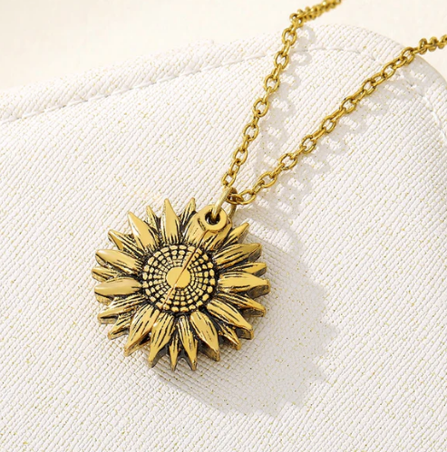 "You Are My Sunshine" Sunflower Necklace