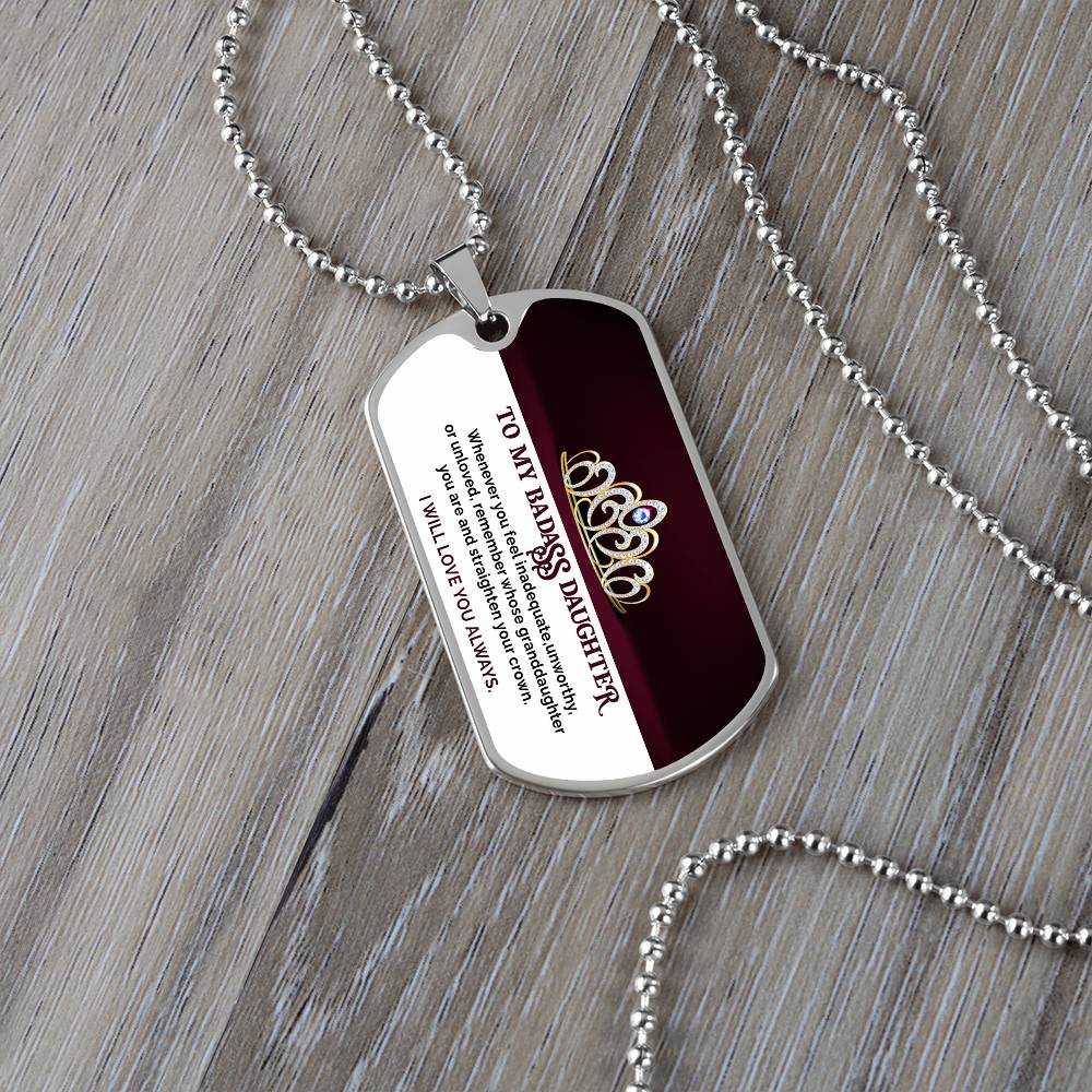 To My Badass Daughter - Dog Tag Necklace