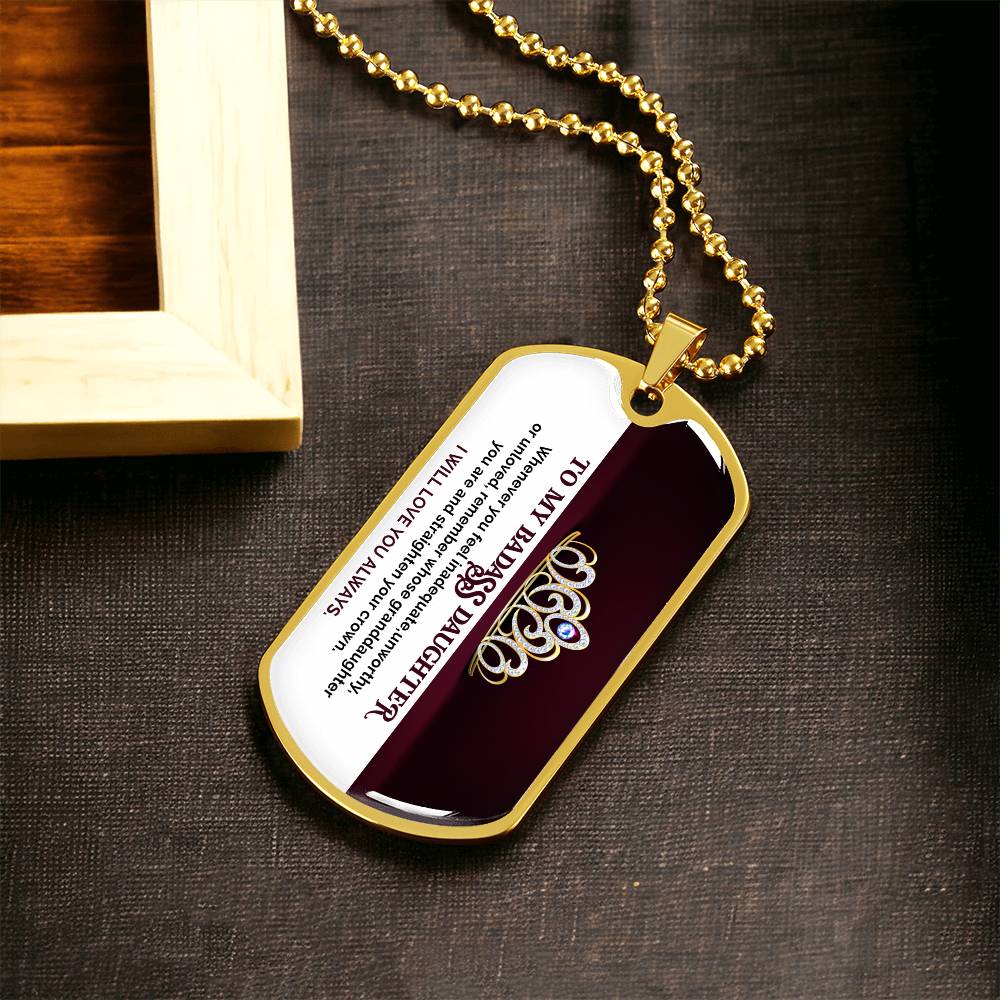 To My Badass Daughter - Dog Tag Necklace