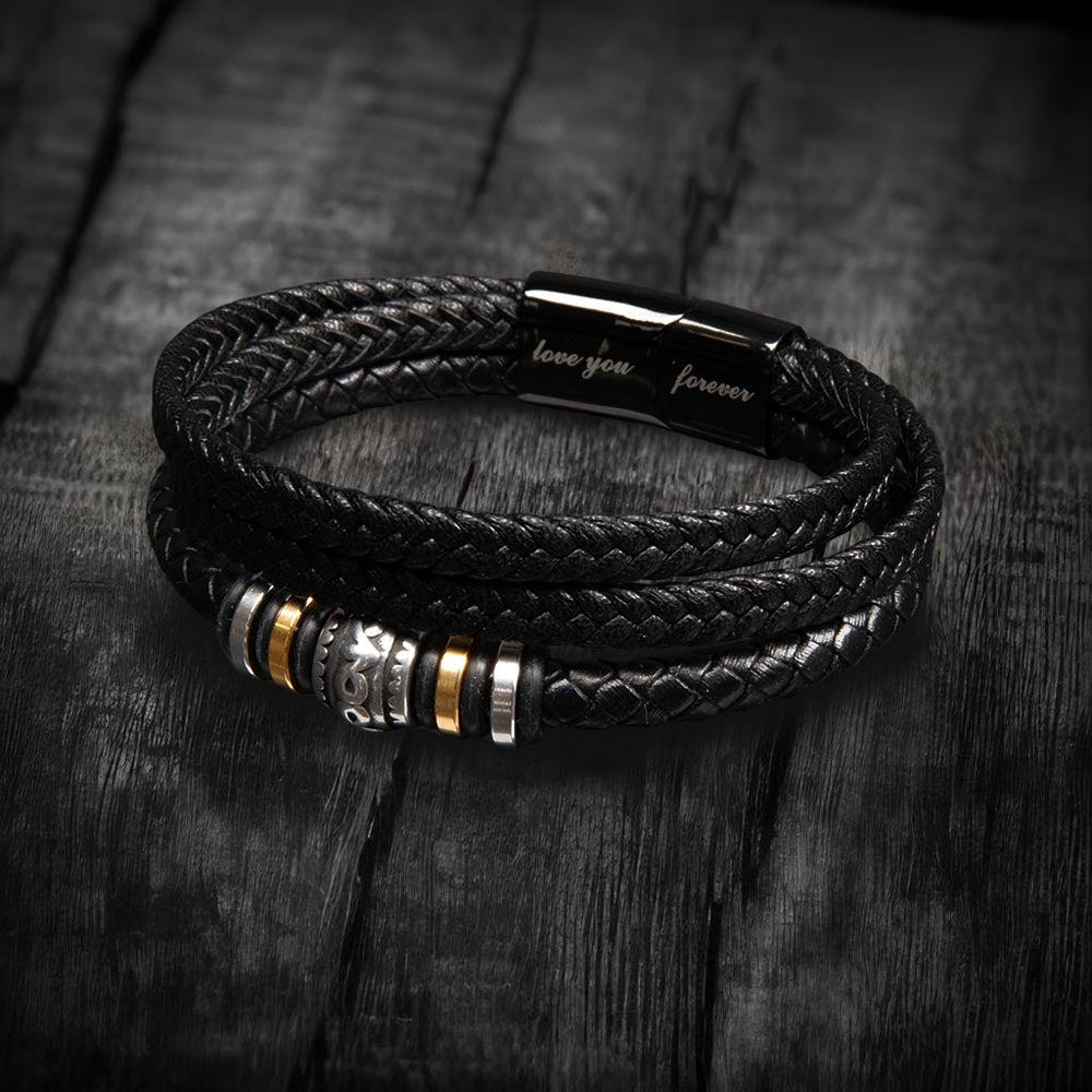 To My Man - Missing Piece - Leather Bracelet(8.6")