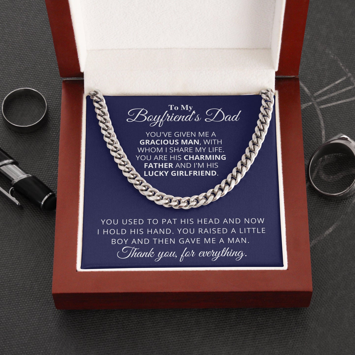 Jewelry gifts Boyfriend's Dad - Gracious Man - Cuban Link Chain - Belesmé - Memorable Jewelry Gifts 