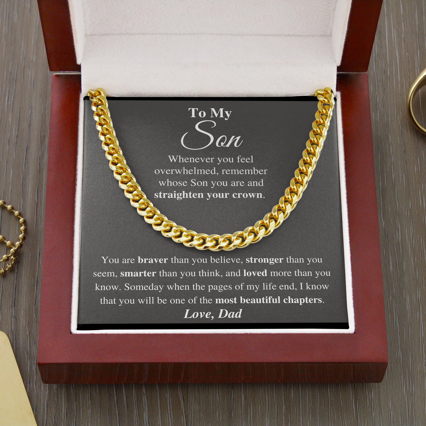 Jewelry gifts Son - Strong Heart - Cuban Link Chain - Belesmé - Memorable Jewelry Gifts 