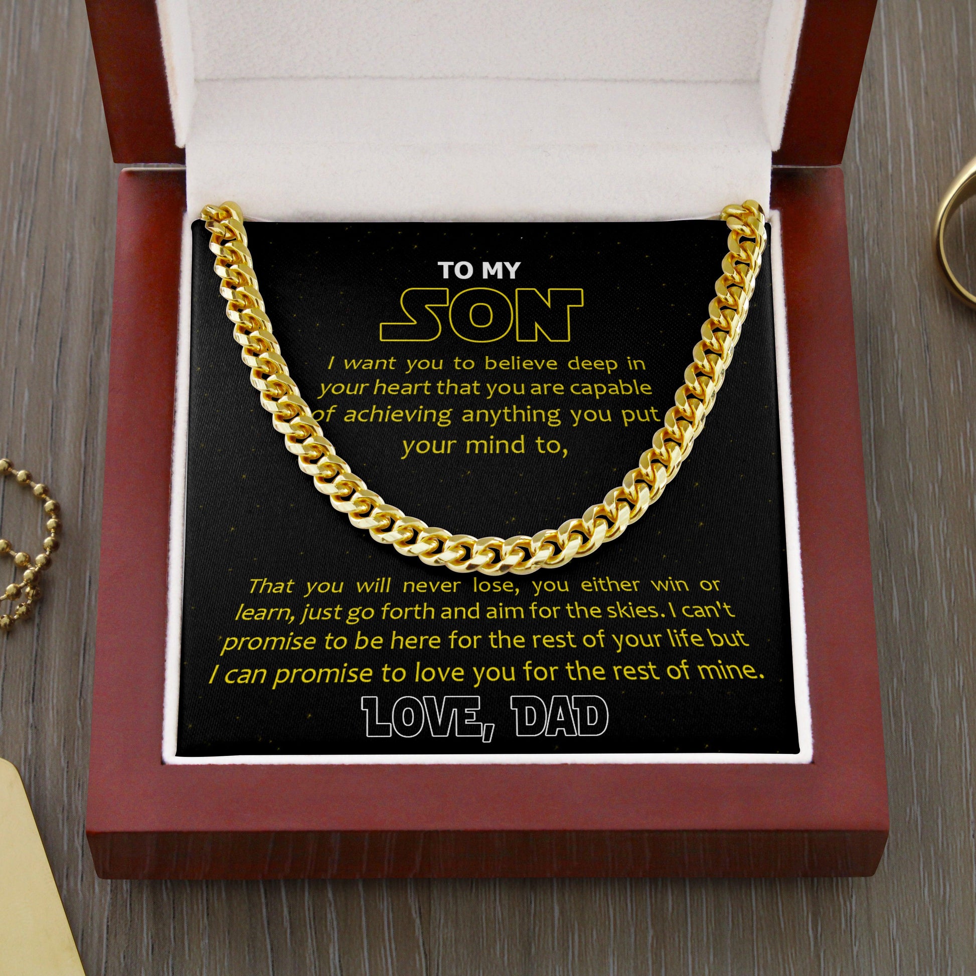 Jewelry gifts Son - Never Lose - Cuban Link Chain - Belesmé - Memorable Jewelry Gifts 