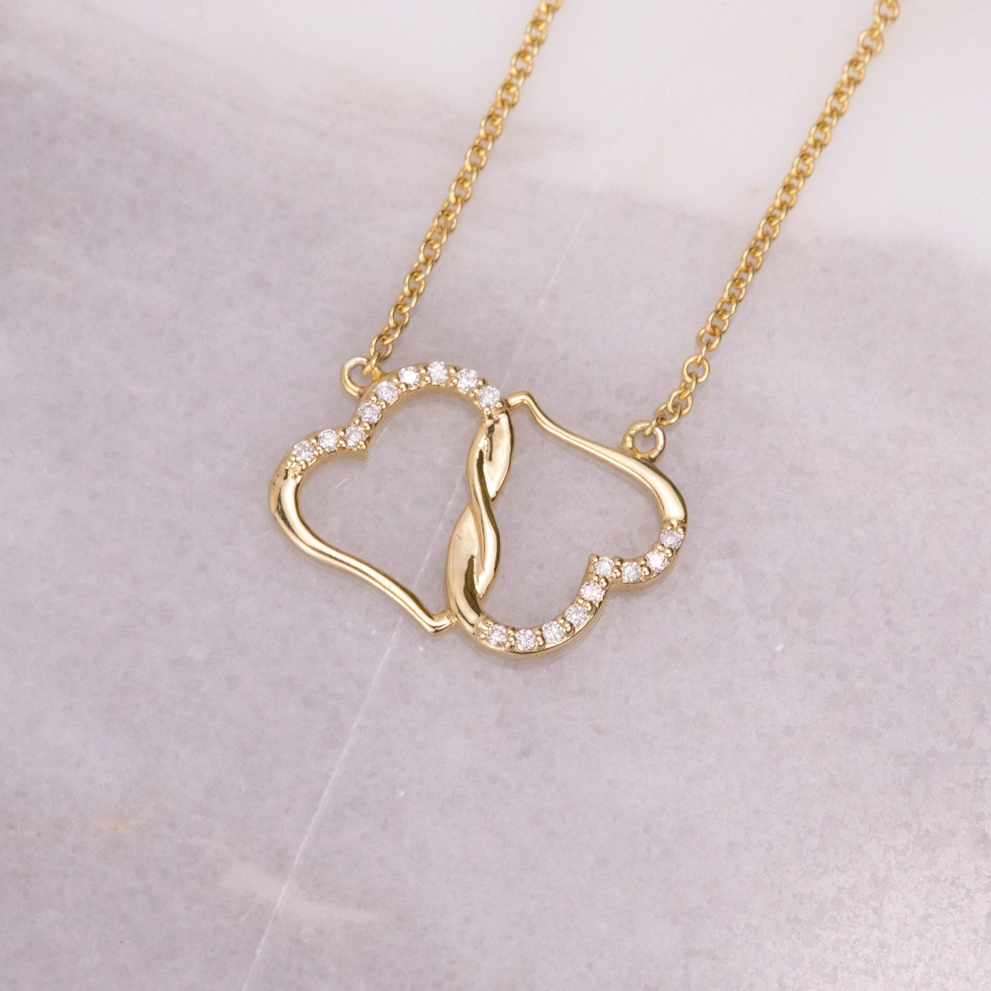 Jewelry gifts (Soulmate) Forever & Always - Solid Gold with Diamonds Necklace - Belesmé - Memorable Jewelry Gifts 
