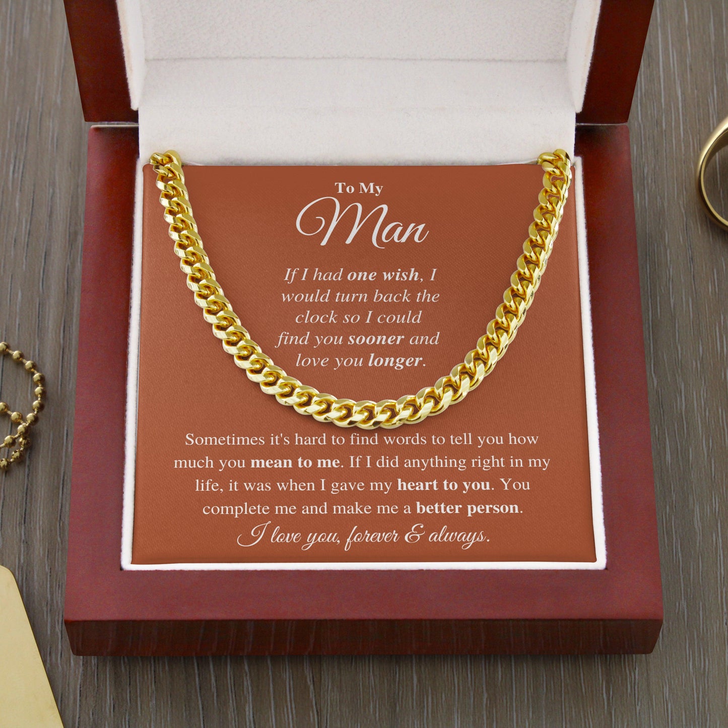 Jewelry gifts My Man - My Heart - Cuban Link Chain - Belesmé - Memorable Jewelry Gifts 