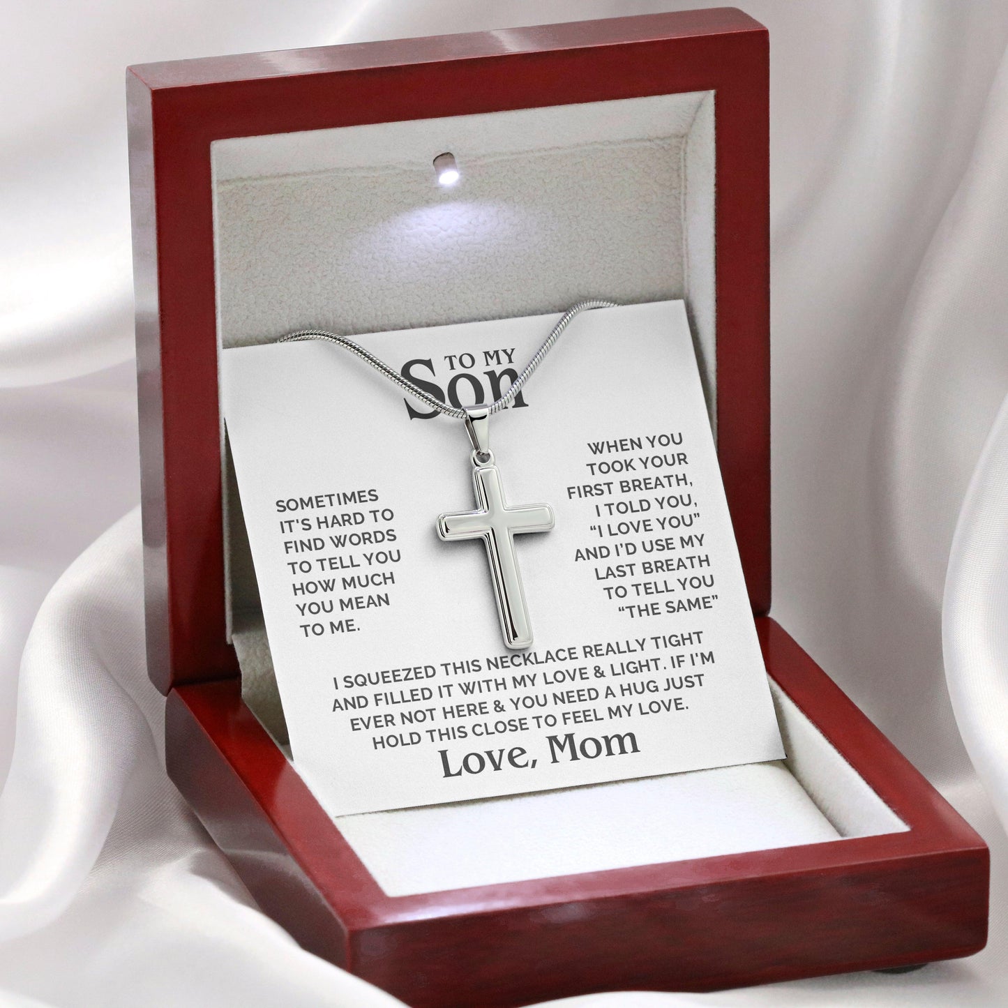 Jewelry gifts Son - Feel My Love - Cross Gift Necklase - Belesmé - Memorable Jewelry Gifts