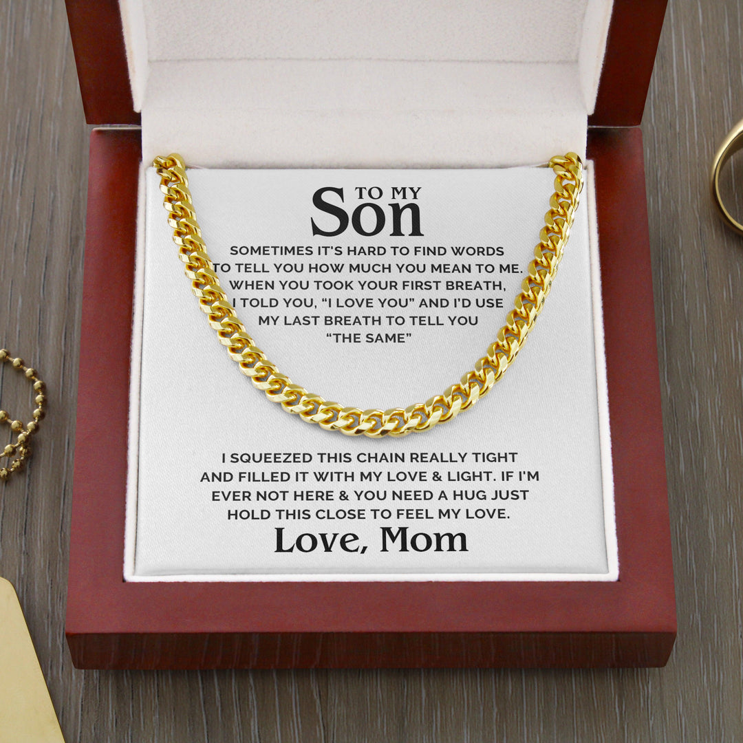 Jewelry gifts Son - Love & Light - Cuban Link Chain - Belesmé - Memorable Jewelry Gifts