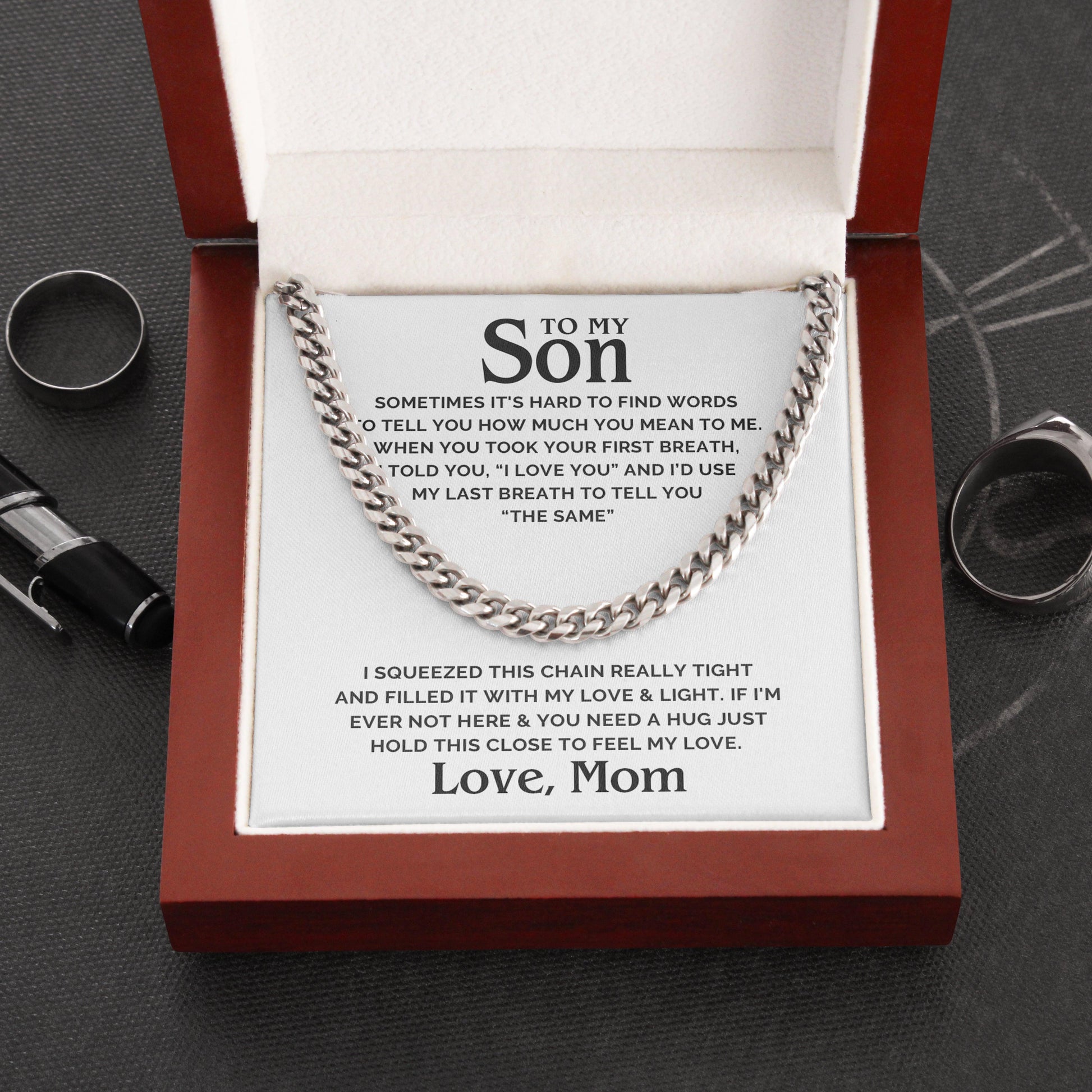 Jewelry gifts Son - Love & Light - Cuban Link Chain - Belesmé - Memorable Jewelry Gifts