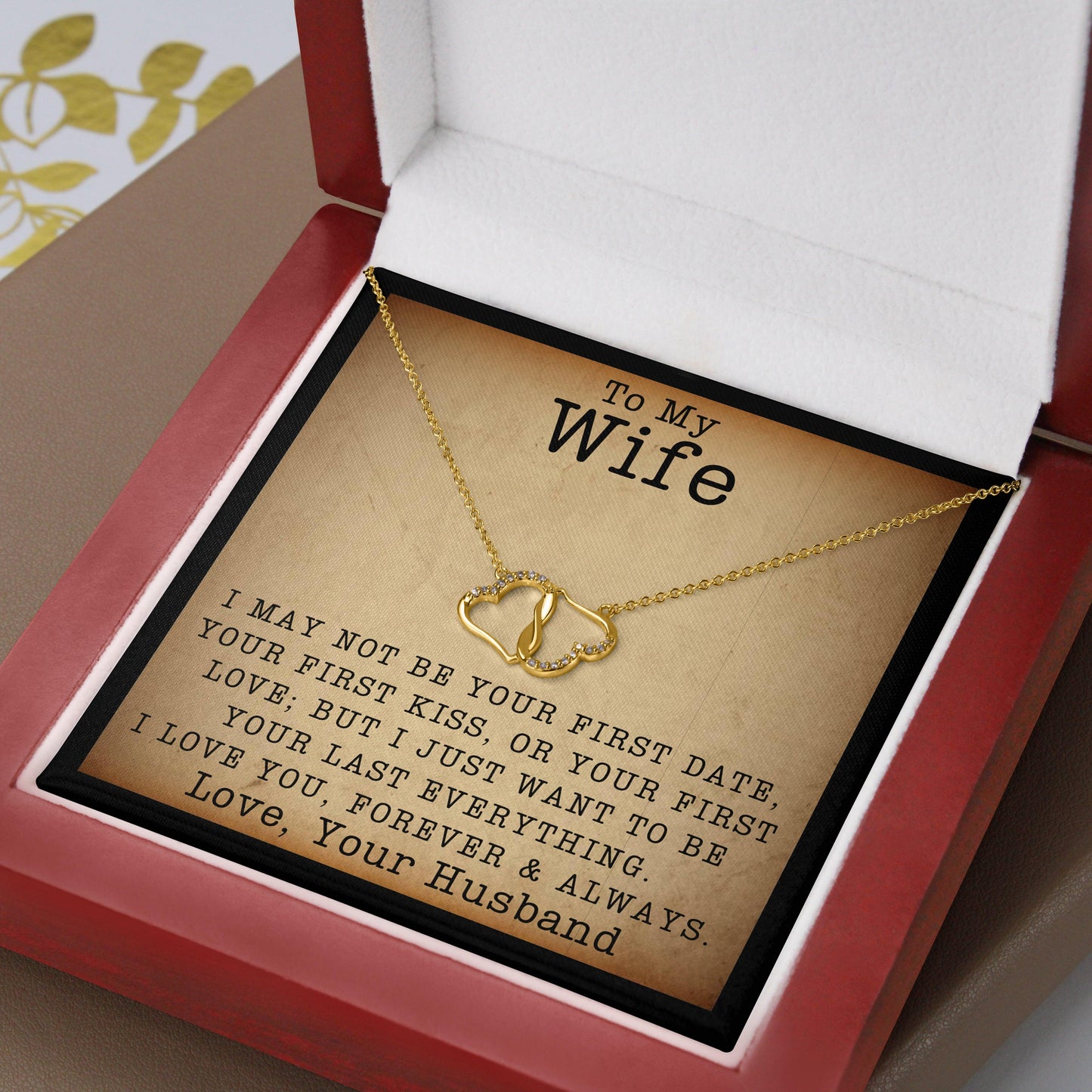 Jewelry gifts (Wife) Last Everything - Solid Gold with Diamonds Necklace - Belesmé - Memorable Jewelry Gifts 