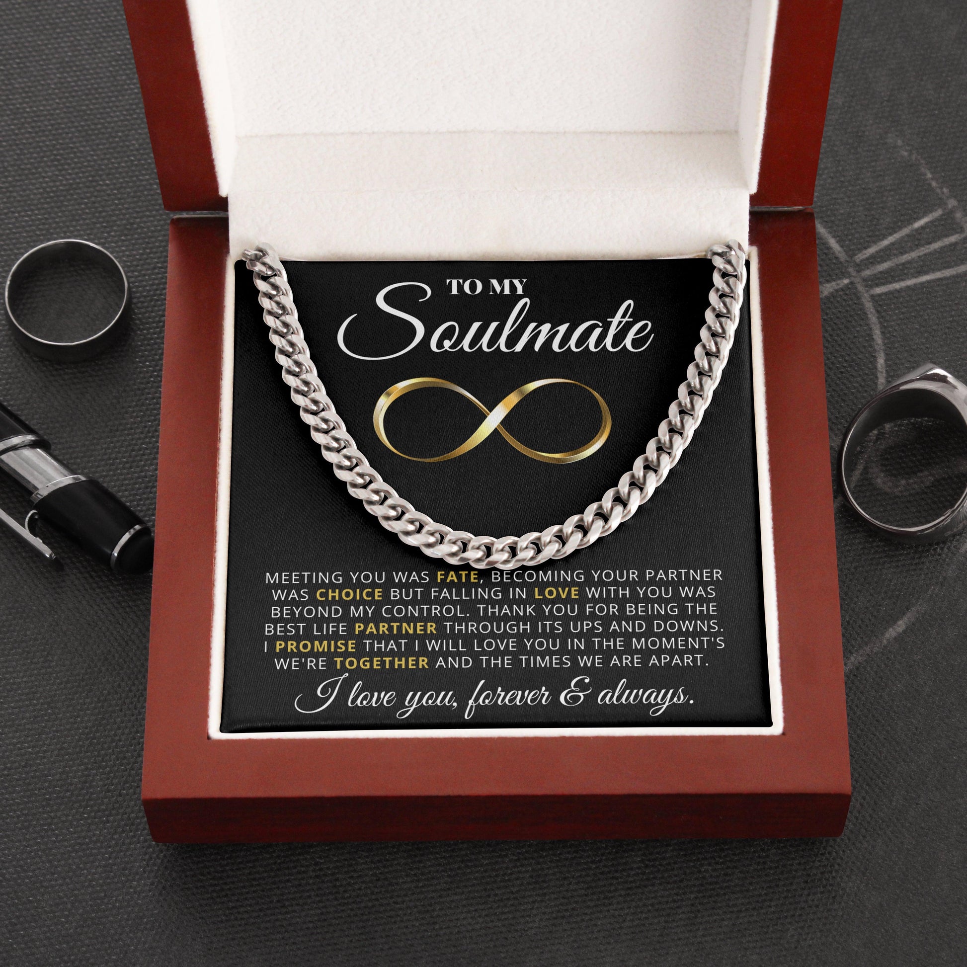Jewelry gifts Soulmate - My Choice - Cuban Link Chain - Belesmé - Memorable Jewelry Gifts 