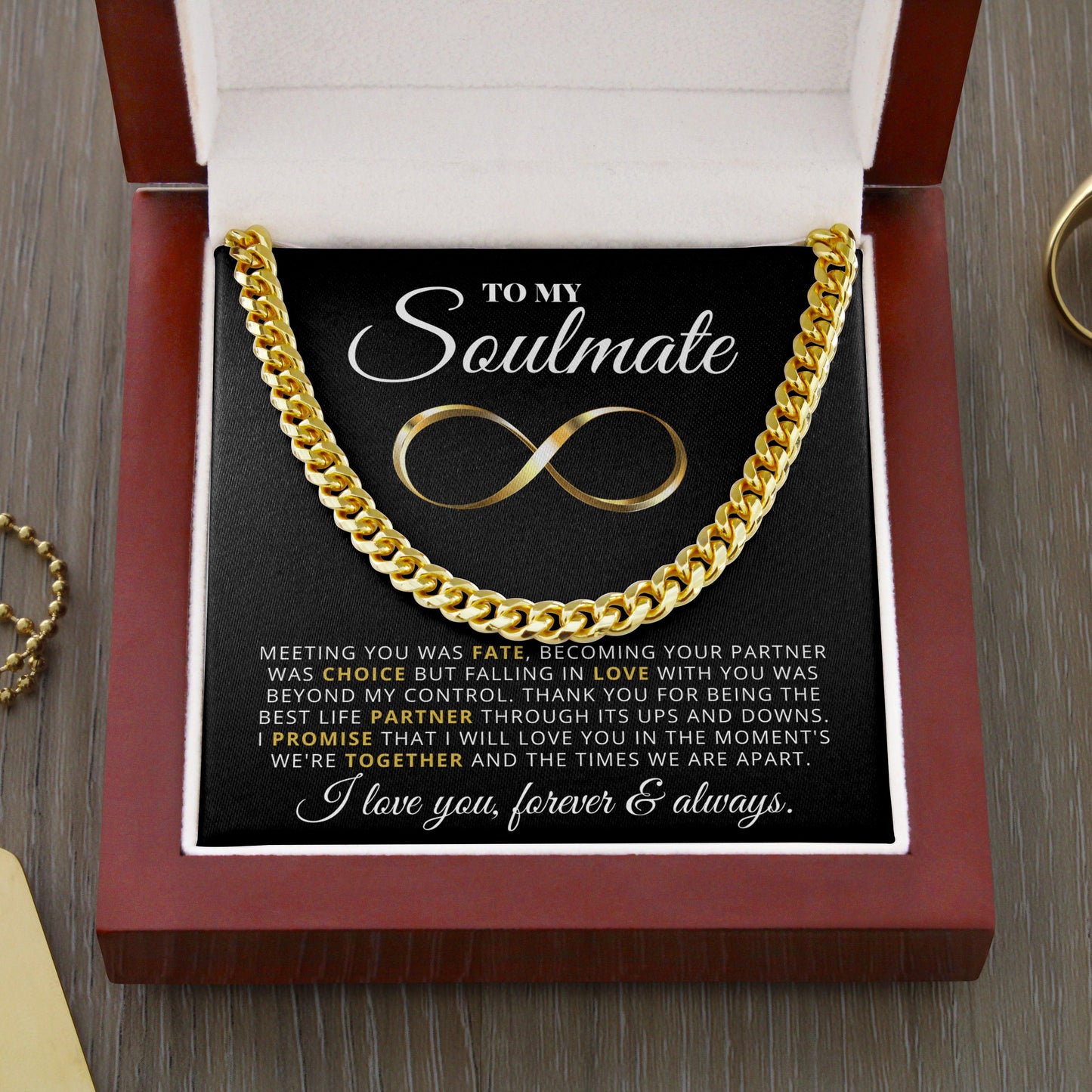 Jewelry gifts Soulmate - My Choice - Cuban Link Chain - Belesmé - Memorable Jewelry Gifts 