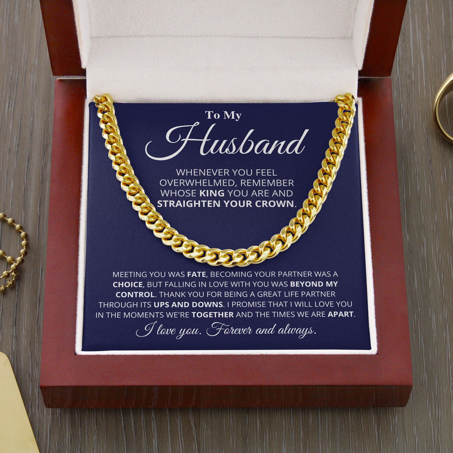 Jewelry gifts Husband - My King - Cuban Link Chain - Belesmé - Memorable Jewelry Gifts 