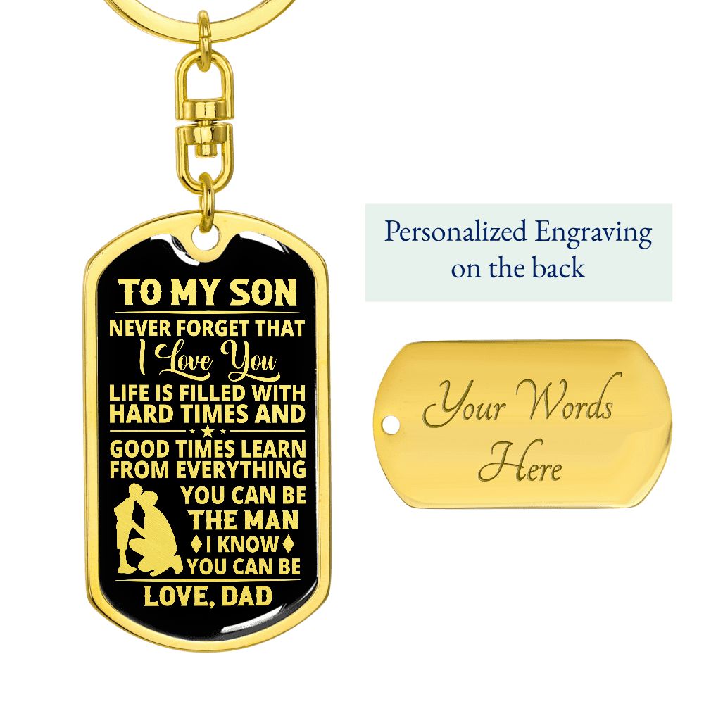 Son - The Man - Dog Tag With Swivel Keychain