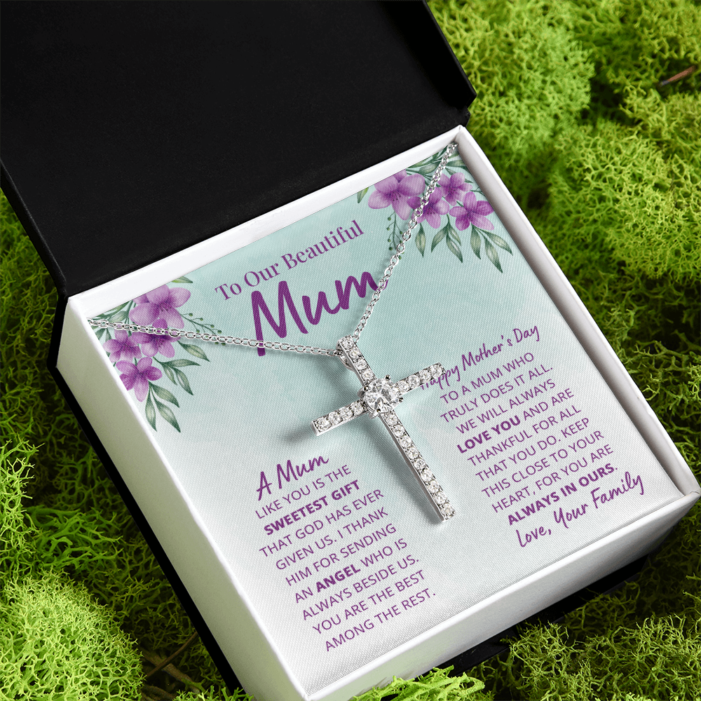 Mother - Mum - Sweetest Gift - Cross Necklace