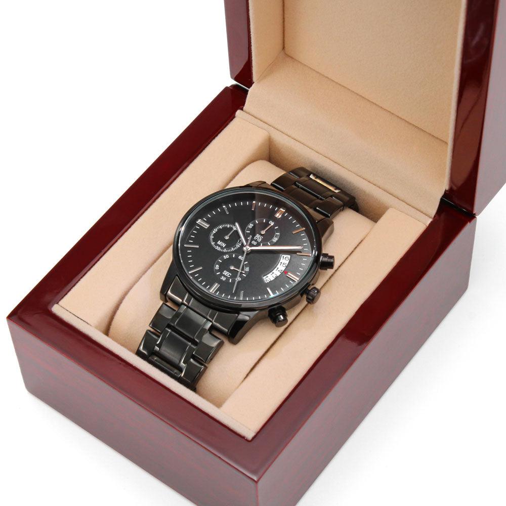 Jewelry gifts Engraved Black - Chronograph Watch - Belesmé - Memorable Jewelry Gifts 