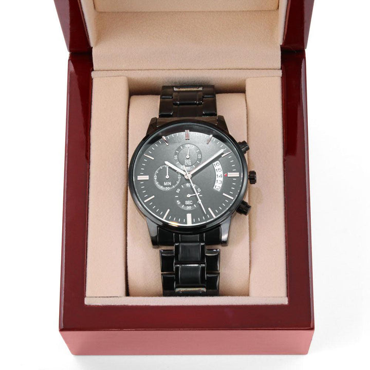 Jewelry gifts Engraved Black - Chronograph Watch - Belesmé - Memorable Jewelry Gifts 