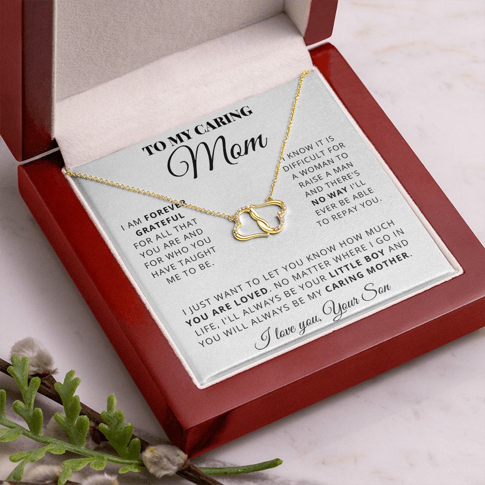(Mother) Forever Grateful - Solid Gold with Diamonds Necklace