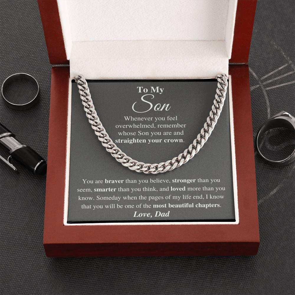 Jewelry gifts Son - Strong Heart - Cuban Link Chain - Belesmé - Memorable Jewelry Gifts 