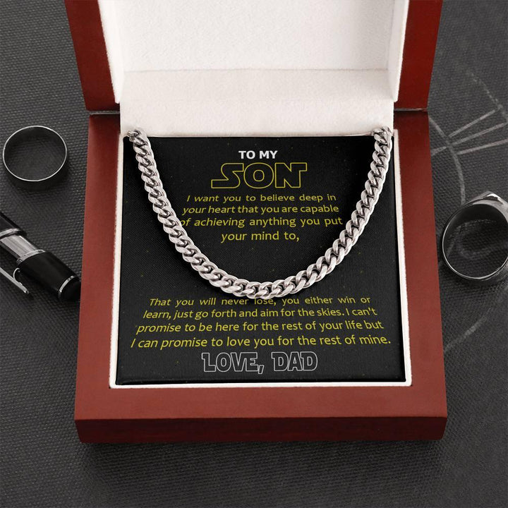 Jewelry gifts Son - Never Lose - Cuban Link Chain - Belesmé - Memorable Jewelry Gifts 