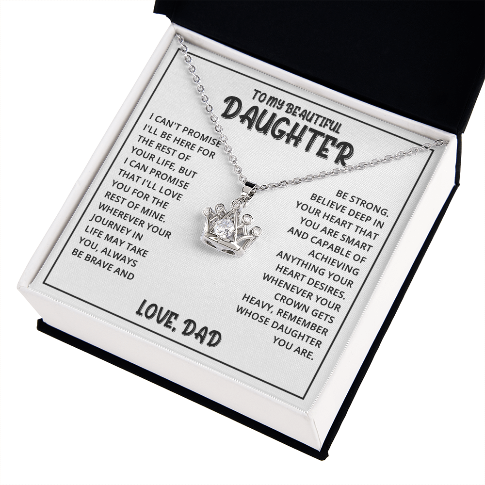 Daughter - Brave - Crown Necklace