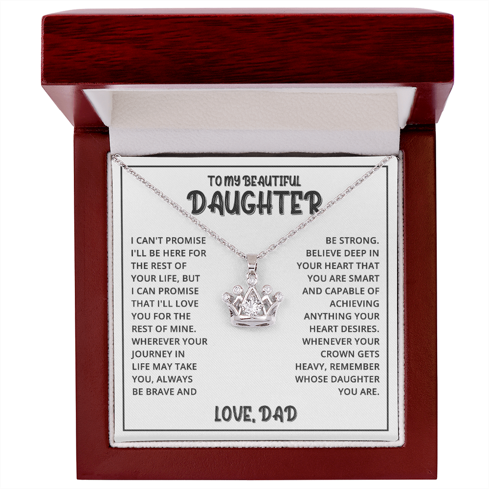 Daughter - Brave - Crown Necklace
