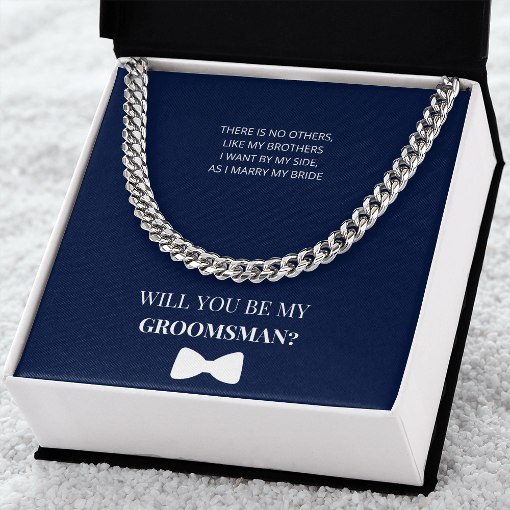 Groomsman - Will You Be My Groomsman  - Cuban Link Chain