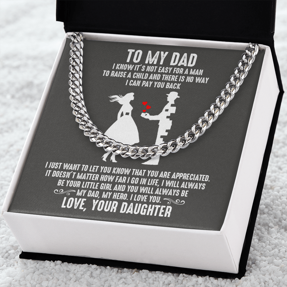 Dad - Your Little Girl - Cuban Link Chain