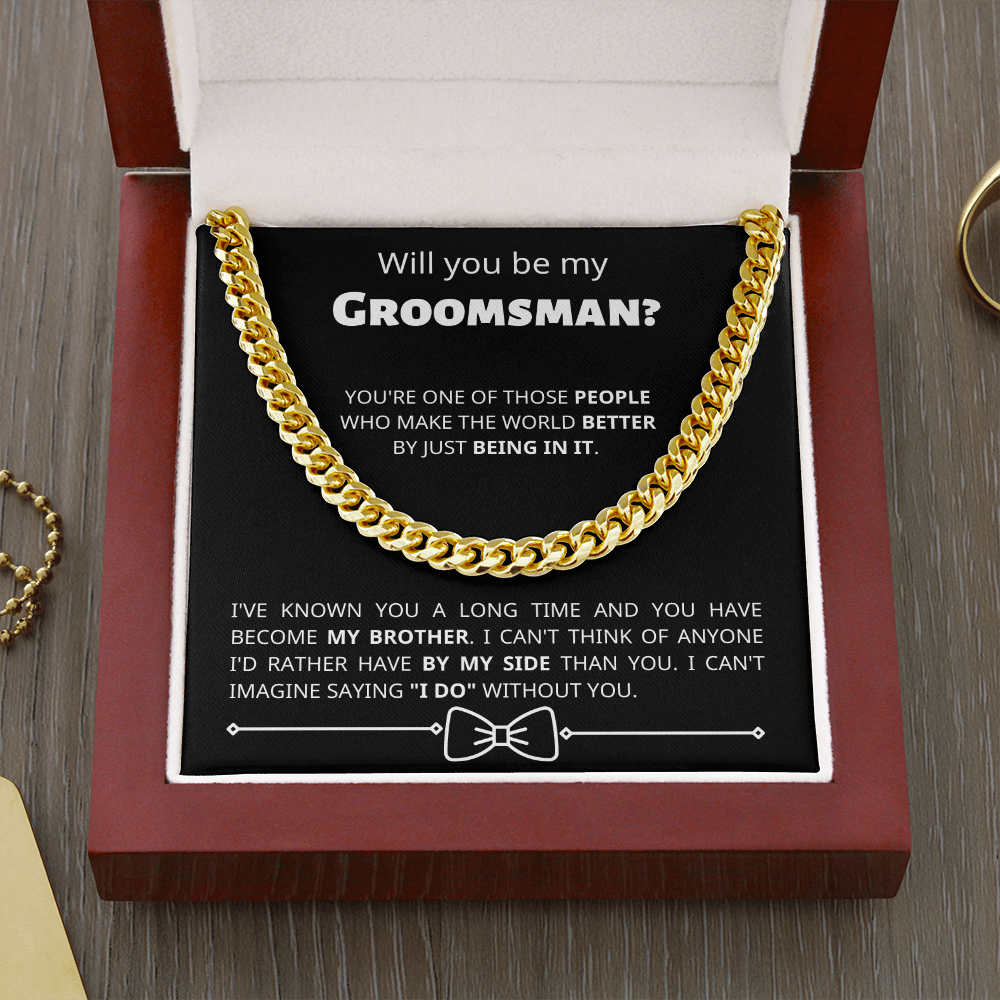 Groomsman - By My Side - Cuban Link Chain