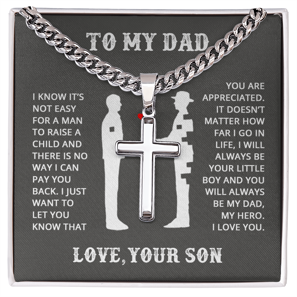 Dad - Big Support - Cross Cuban Link Chain